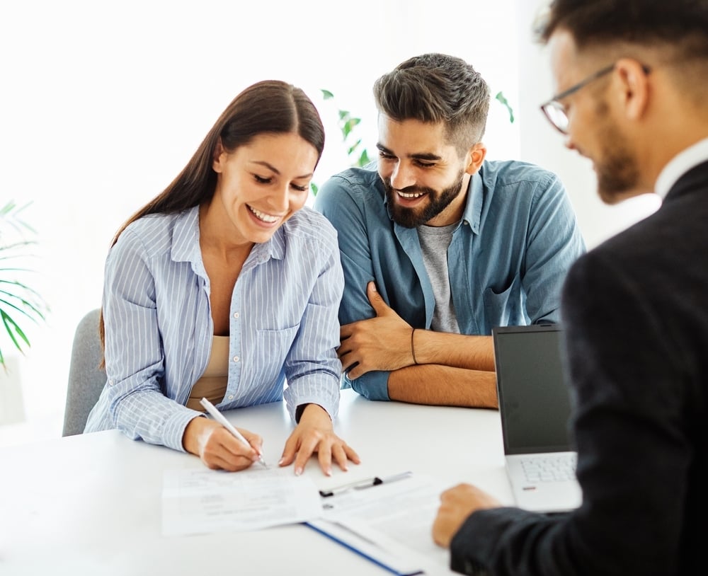 couple filing taxes with the help of a cpa