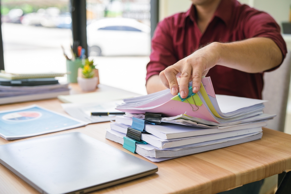 gathering paperwork to meet with a CPA for the first time